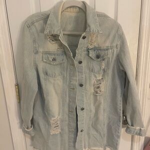 Distressed Light Blue Denim Jacket